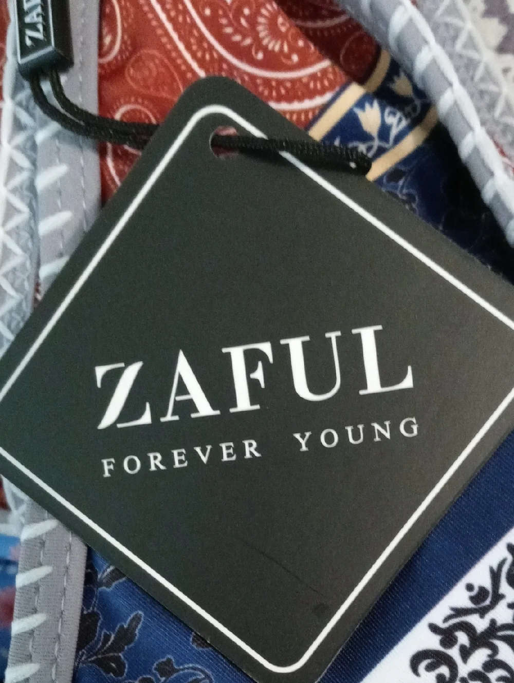NWT Zaful Multicolor Boho Stripe Bandeau Bikini - Blue, Red, Orange, Cream